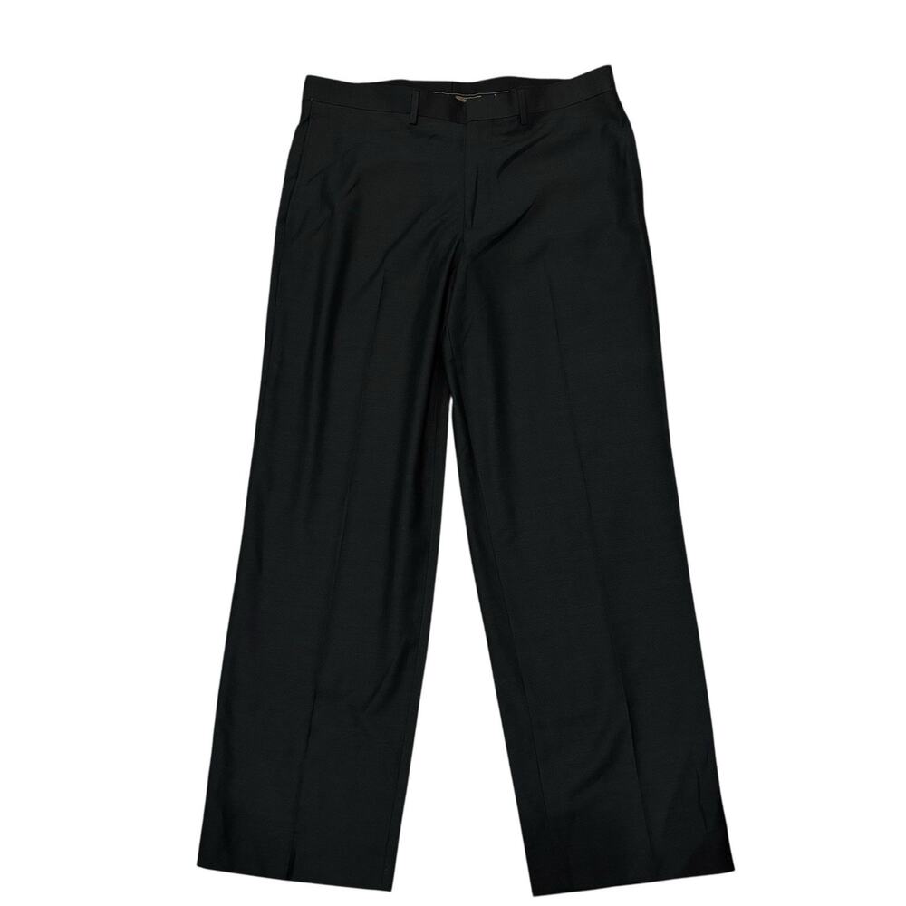 Trump Signature Wool Blend Trousers Charcoal Gray Flat Front Men’s 36x32 NEW